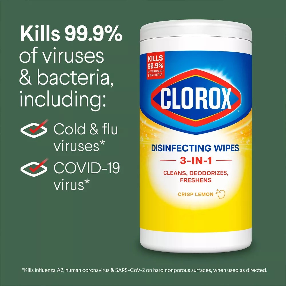 Clorox Disinfecting Wipes 85 Count – 3 Pack (2 Crisp Lemon + 1 Fresh Scent) – 255 Total Wipes