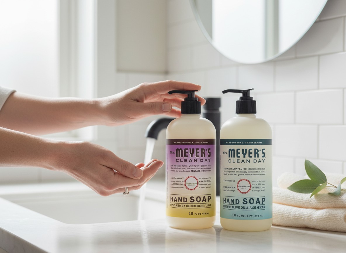 Mrs. Meyer’s Hand Soap Duo – Compassion Flower & Birchwood, 16 fl oz Bottles (2-Pack)
