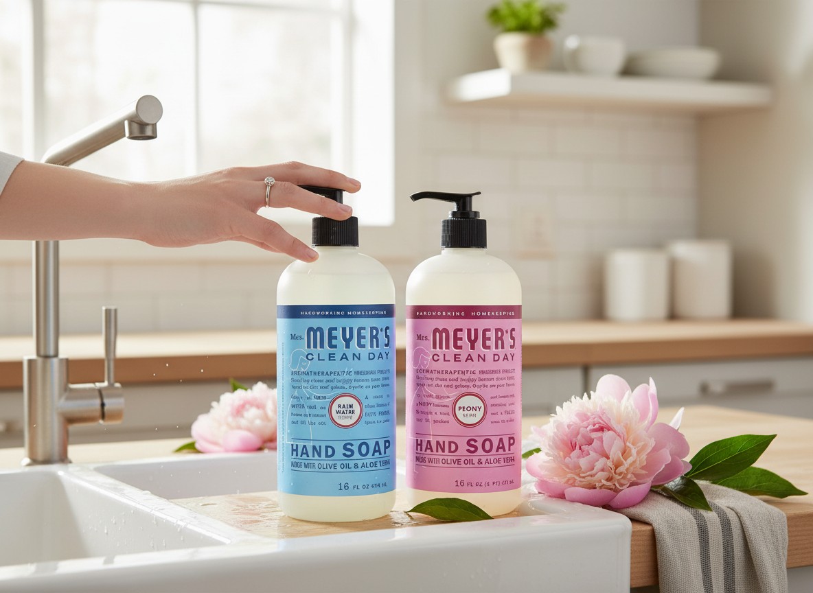 Mrs. Meyer’s Hand Soap Duo – Rain Water & Peony, 16 fl oz Bottles (2-Pack)
