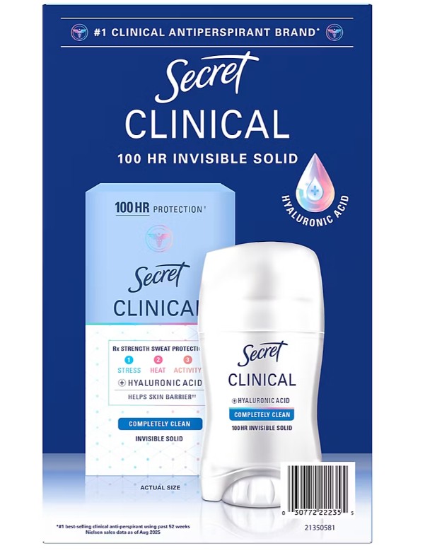 Clinical Strength Deodorant 3-Pack – 100HR Protection, Invisible Solid, Completely Clean