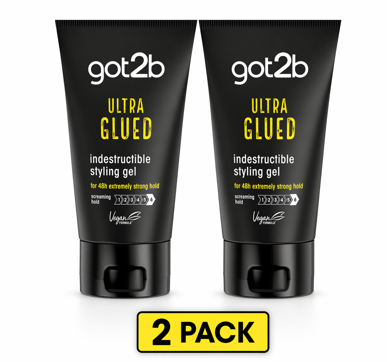 Got2b Ultra Glued Styling Gel (150 ml / 5.07 oz Each) – 2 Pack – Extreme Hold
