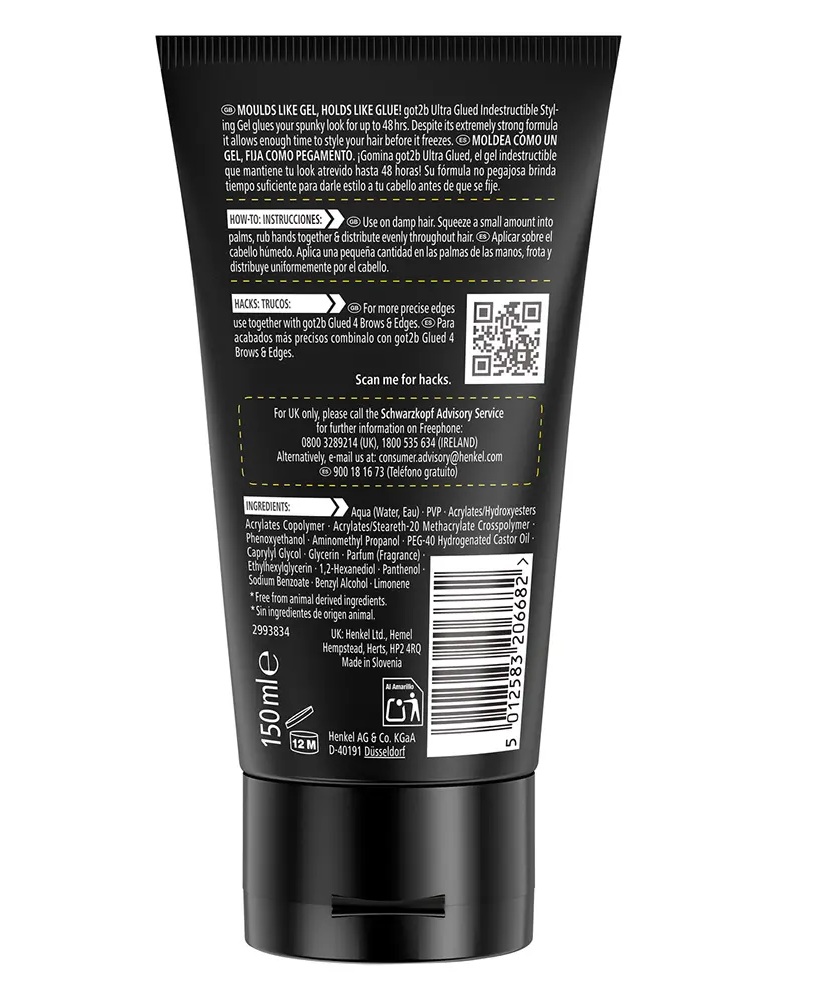 Got2b Ultra Glued Styling Gel (150 ml / 5.07 oz Each) – 2 Pack – Extreme Hold