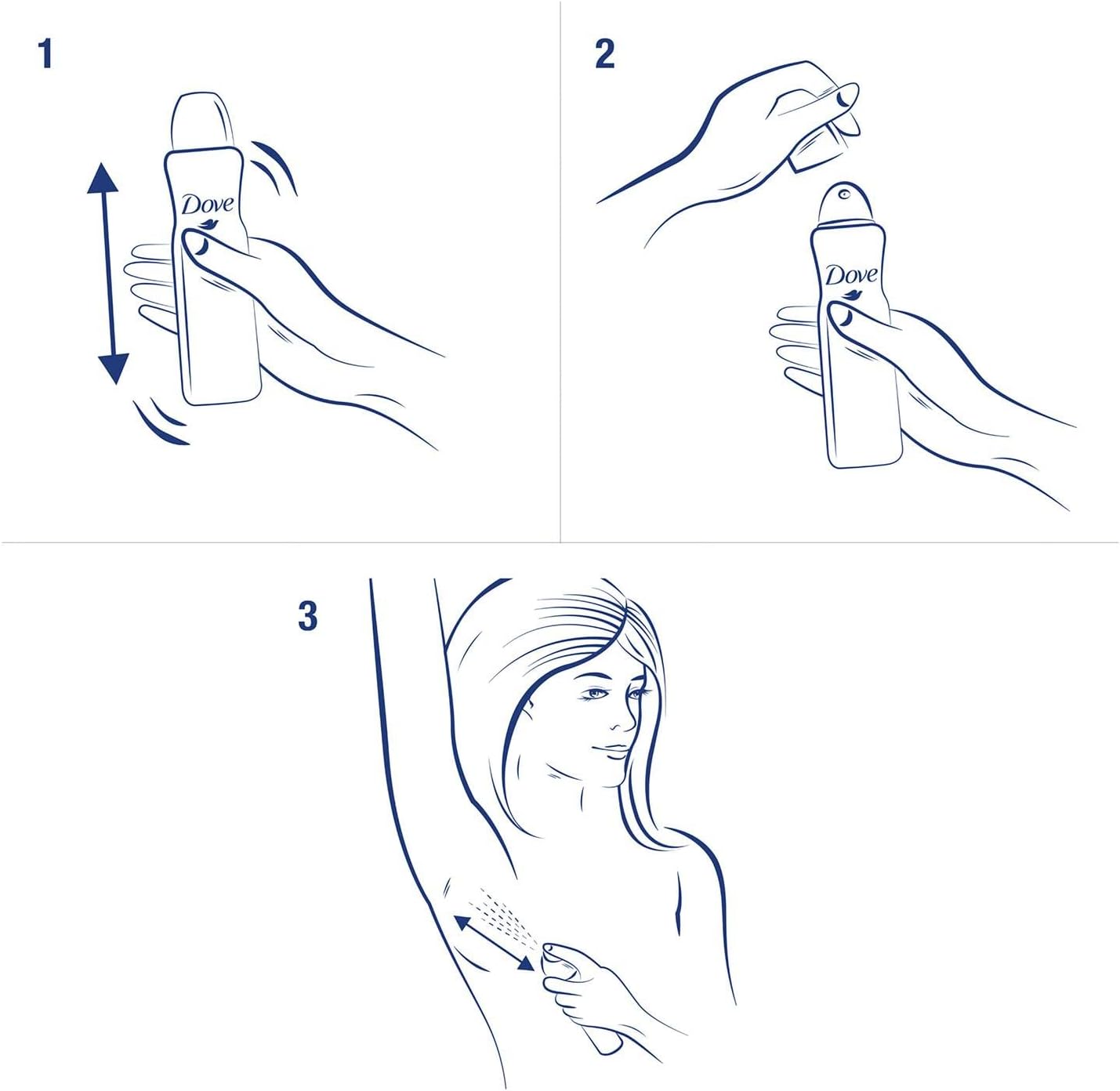 Dove Invisible Dry Antiperspirant Spray 250 ml – 2 Pack, 48h Protection, No White Marks