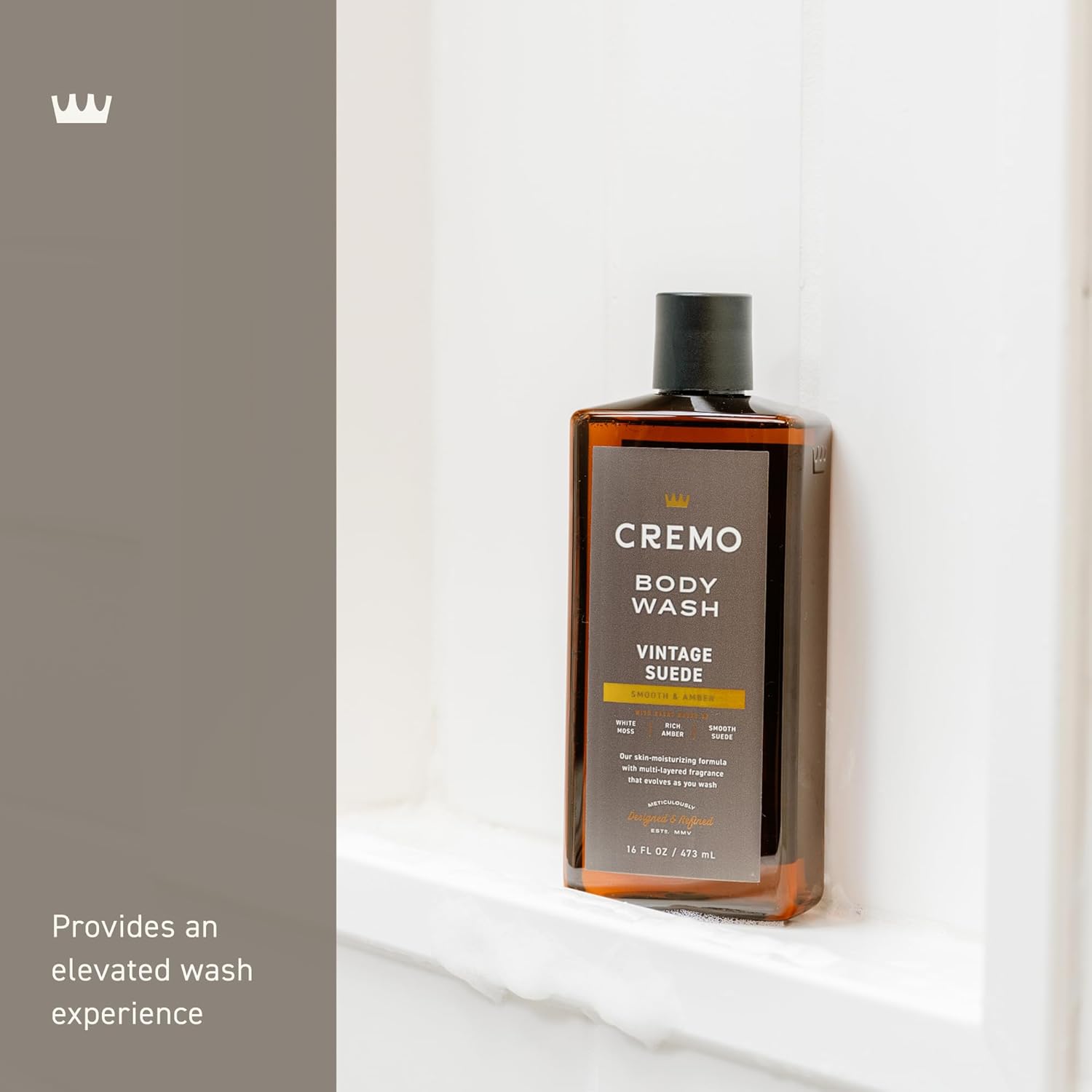 Cremo Vintage Suede Body Wash 16 oz – Smooth & Amber Men’s Body Wash