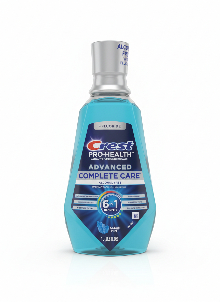 Crest Pro-Health Advanced Complete Care Mouthwash 1L – Alcohol-Free Clean Mint