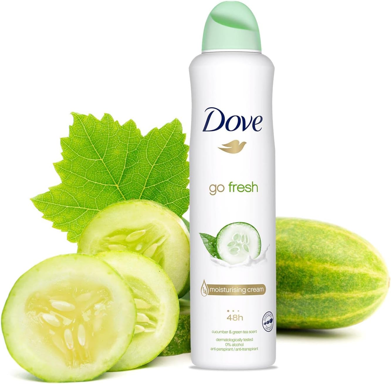 Dove Advanced Care Go Fresh Antiperspirant Spray 250 ml – Cucumber & Green Tea, 48h Protection, 2 Pack
