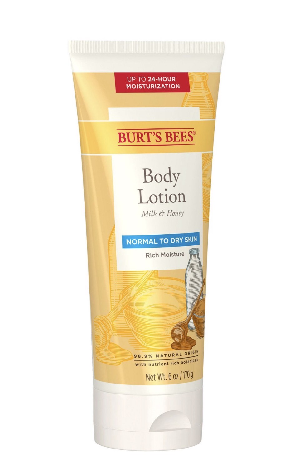 Burt's Bees Naturally Nourishing Milk & Honey Body Lotion, 6 oz