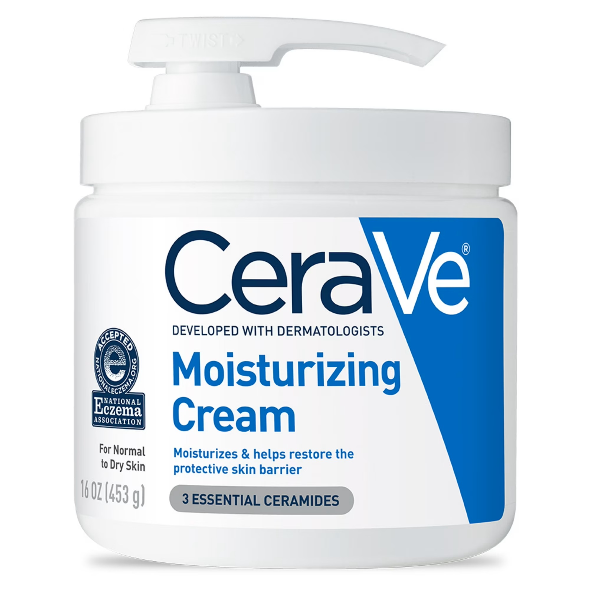 CeraVe Moisturizing Cream 16oz Set (Jar + Pump Included)