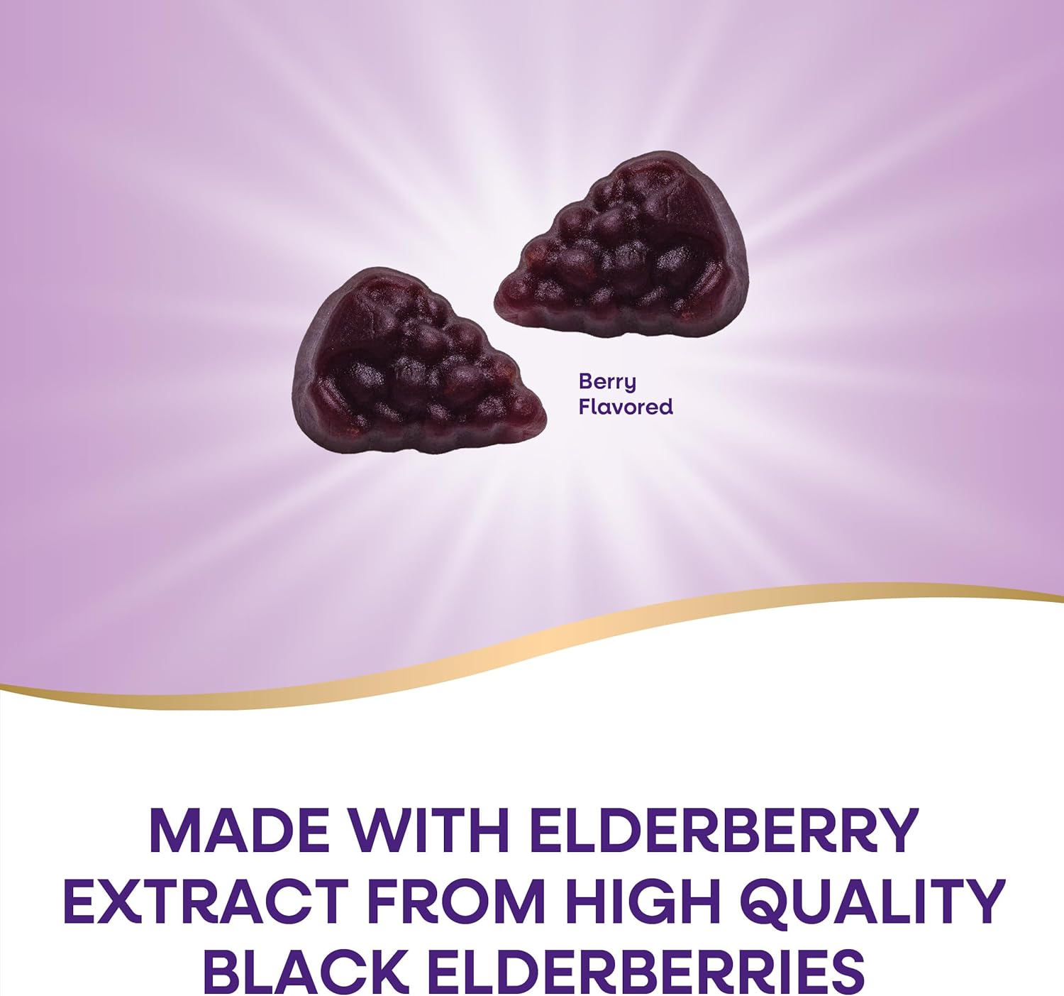 Daily immune support with elderberry, vitamin C, D and zinc. 120 great-tasting gummies for the whole family.