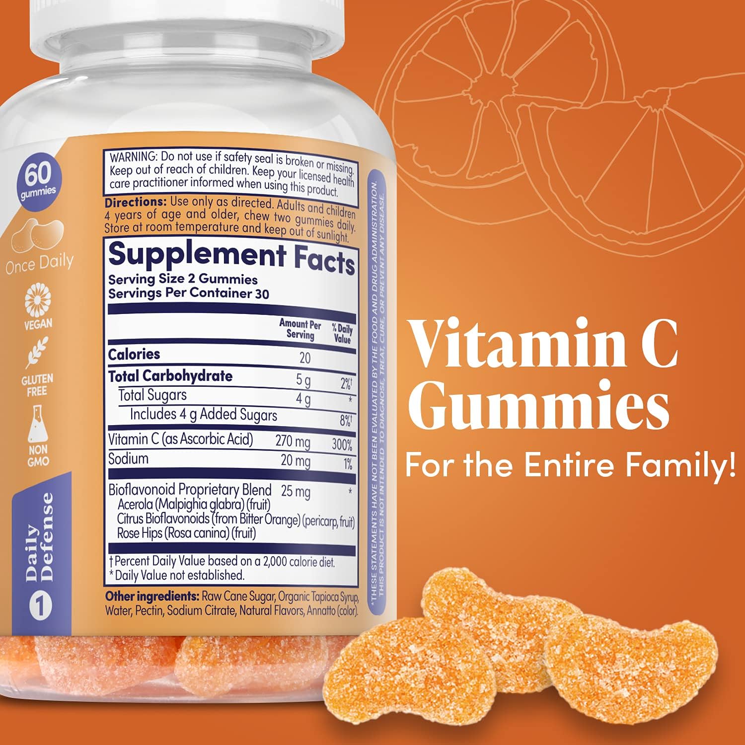 ZAND Immunity Orange C Gummies 60 Count
