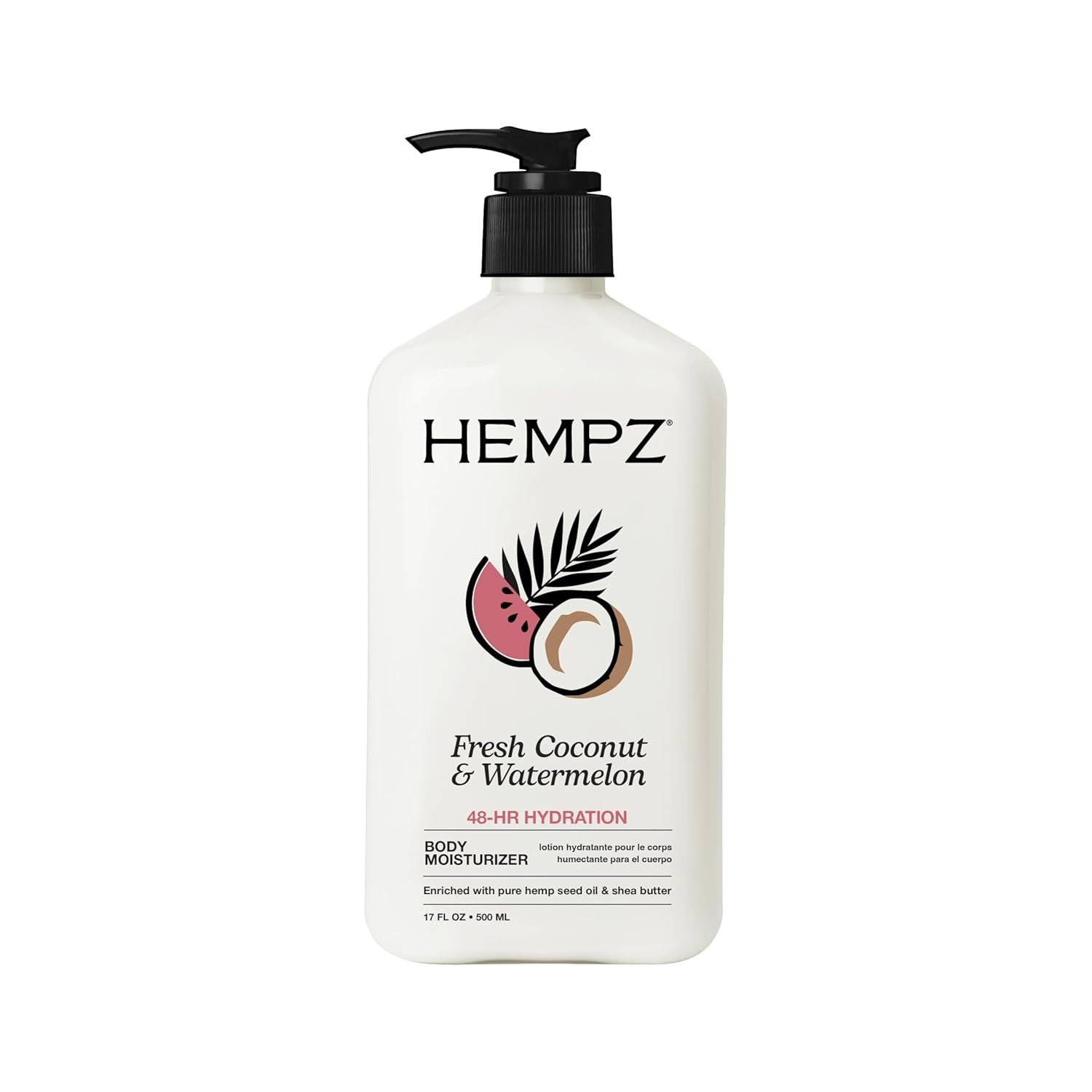 Hempz Body Lotion Fresh Coconut & Watermelon 17 oz – Hydrating Moisturizer for Dry Skin