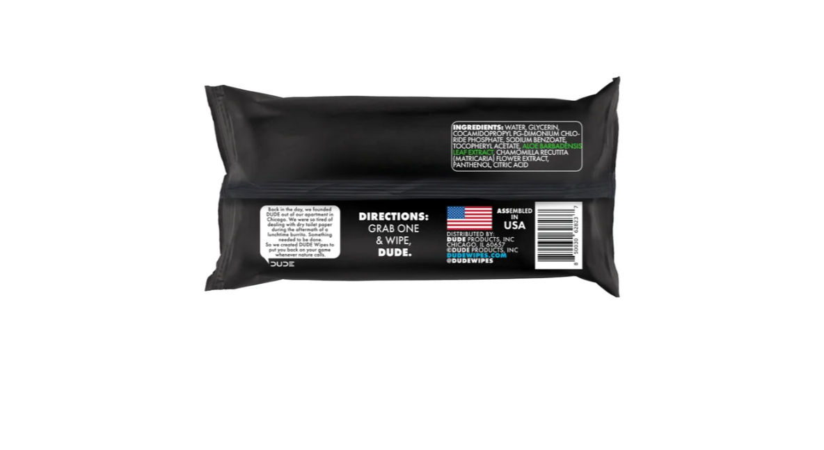 Dude Wipes Flushable Wipes Bundle – 4 Packs of 60 (240 Total), XL Size, Fragrance Free