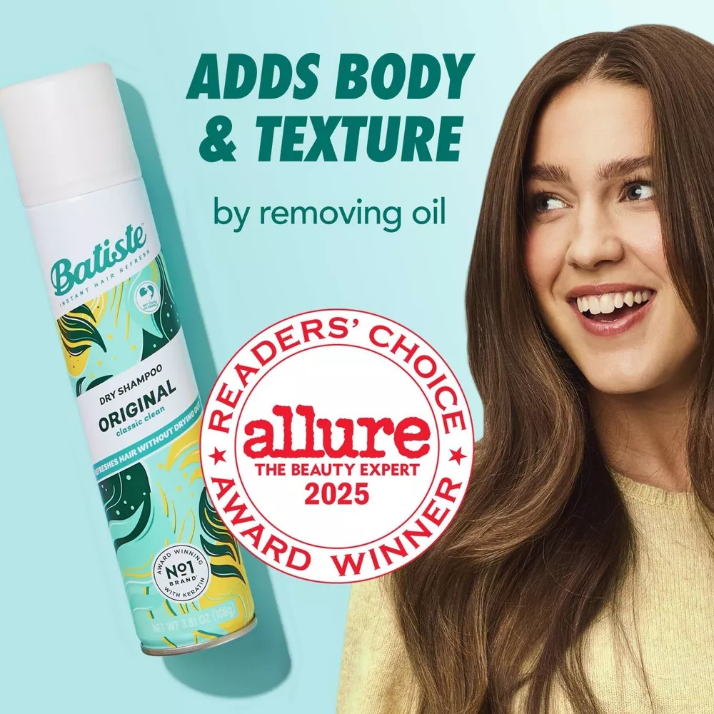 Batiste Dry Shampoo Original 6.73 oz (200 ml) – 2 Pack, Classic Clean Scent, Instant Hair Refresh