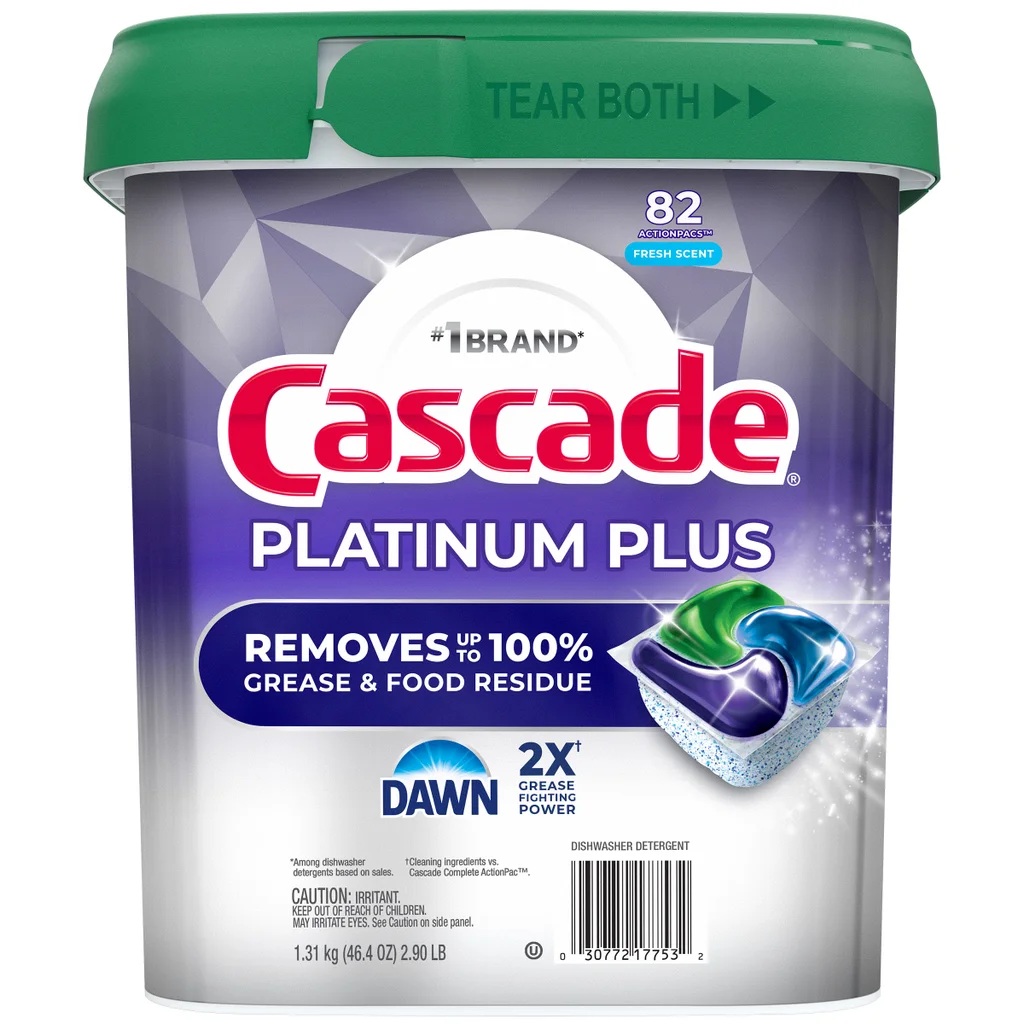 Cascade Platinum Plus Dishwasher Pods – Fresh Scent, 82 Count