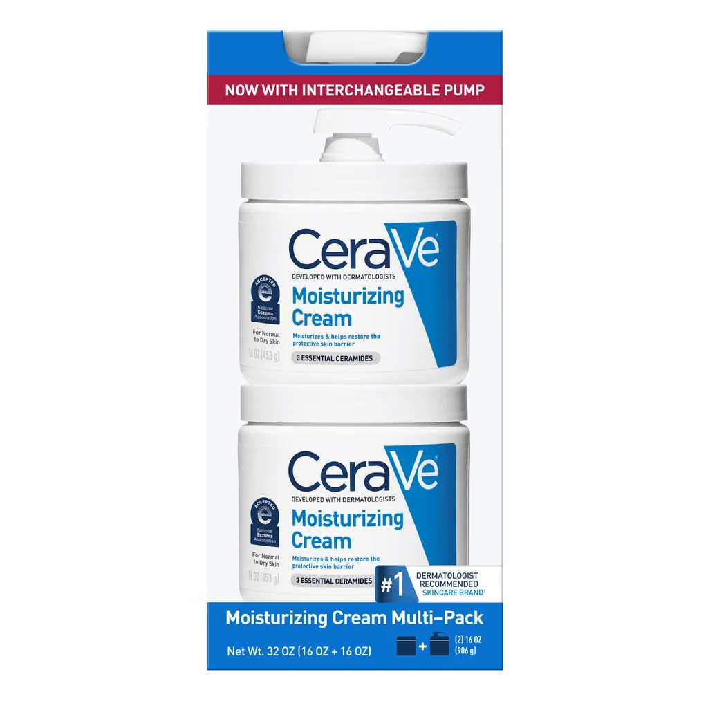 CeraVe Moisturizing Cream 16oz Set (Jar + Pump Included)