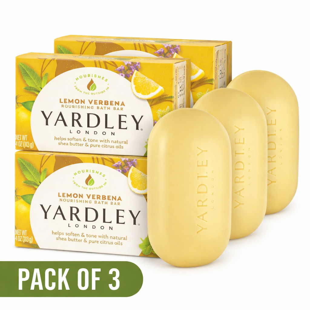 Yardley London Lemon Verbena Bar Soap, 4.25 oz Each (Pack of 3)
