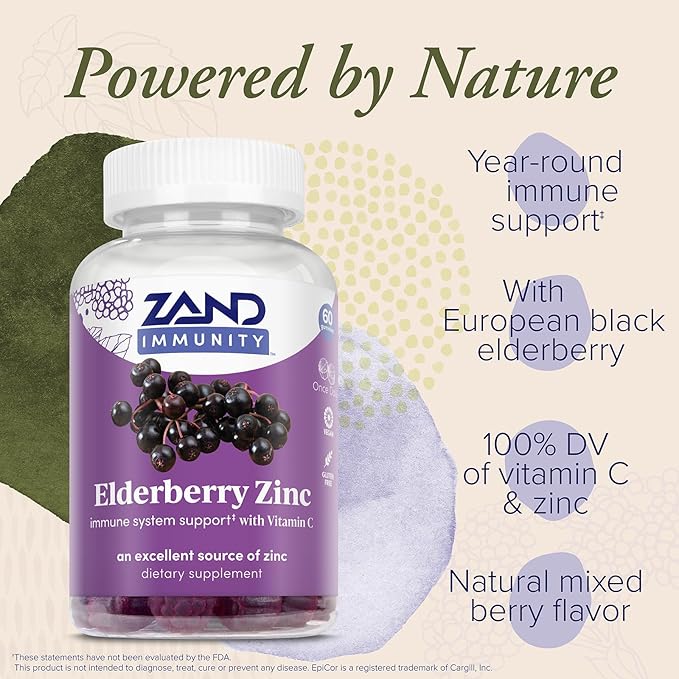 Zand Elderberry Zinc Dietary Gummy 60 Count