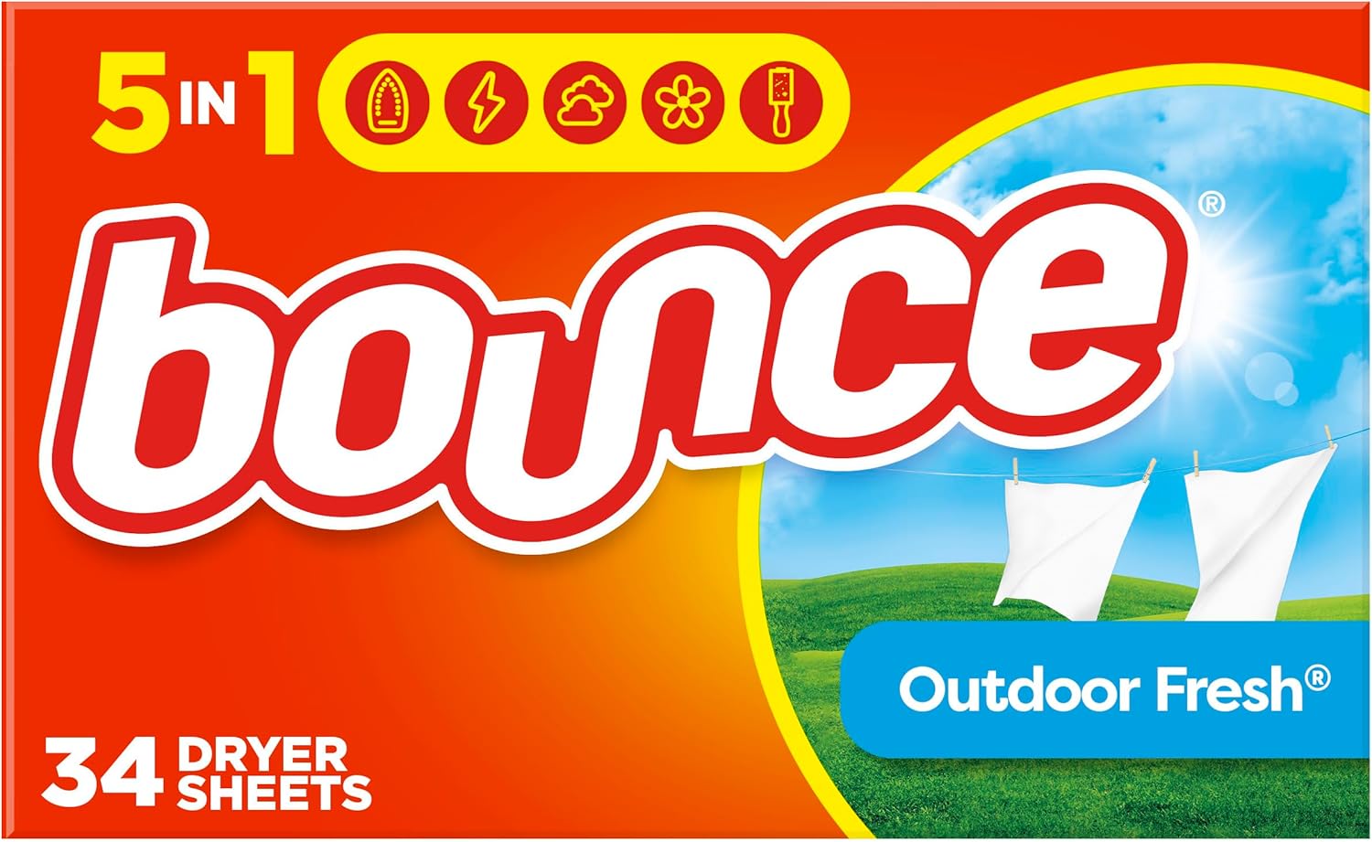 Bounce Dryer Sheets, Outdoor Fresh Scent, 34 Count Each (Pack of 2, Total 68 Sheets)