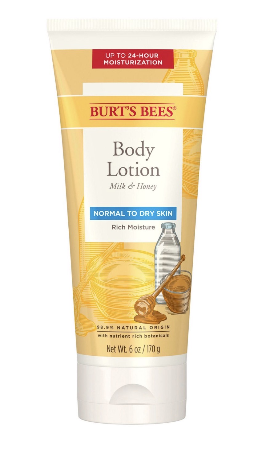 Burt's Bees Naturally Nourishing Milk & Honey Body Lotion, 6 oz
