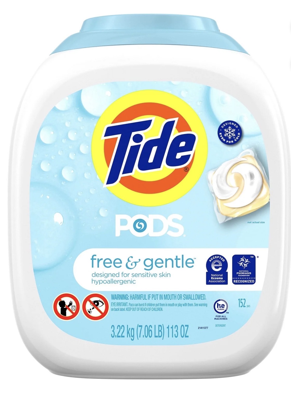 Tide PODS Free & Gentle Laundry Detergent (152 Count) – Hypoallergenic, Sensitive Skin, HE Compatible