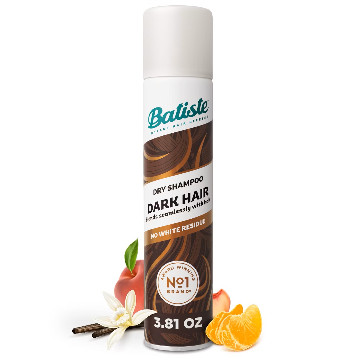Batiste Dry Shampoo Dark 3.81 oz – Instant Hair Refresh with Hint of Color for Brunette Hair