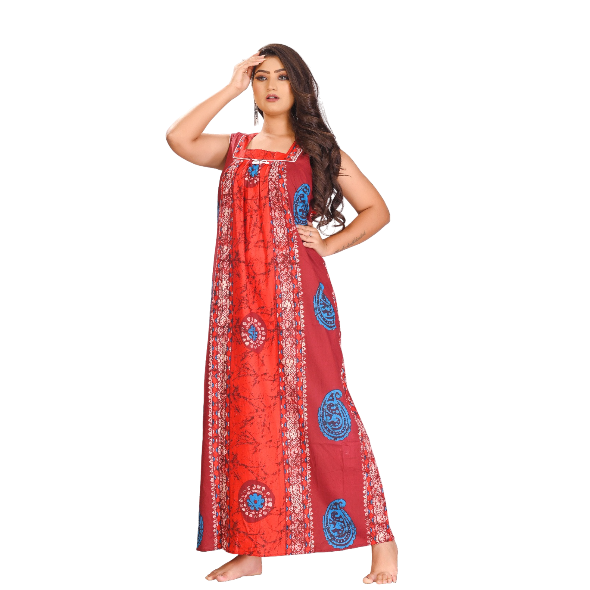 Red Printed Maxi Dress