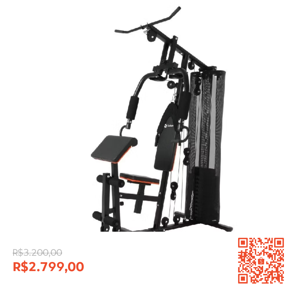Estação de musculação multifuncional