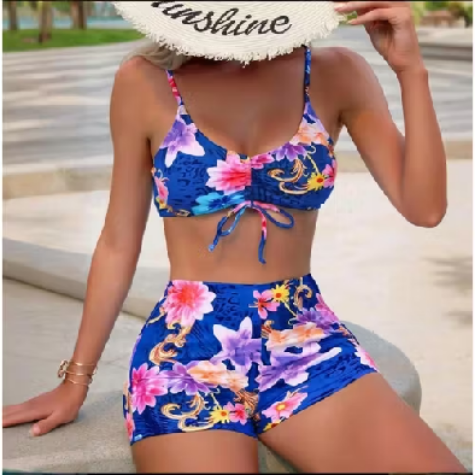Conjunto de biquíni estampado floral