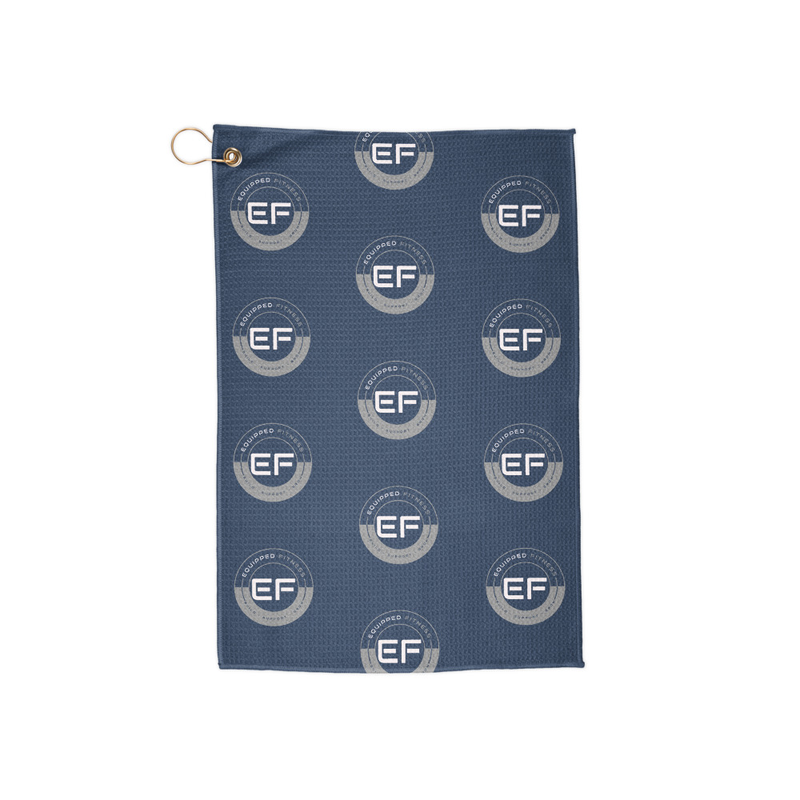 Golf towel - Full Logo Pattern, Blue/Grey
