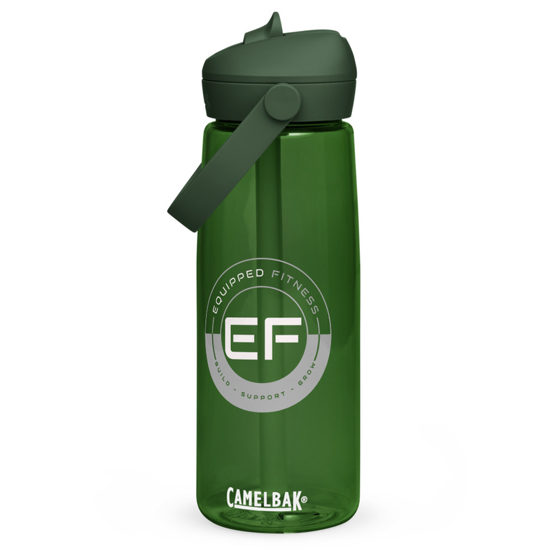 Flip straw water bottle