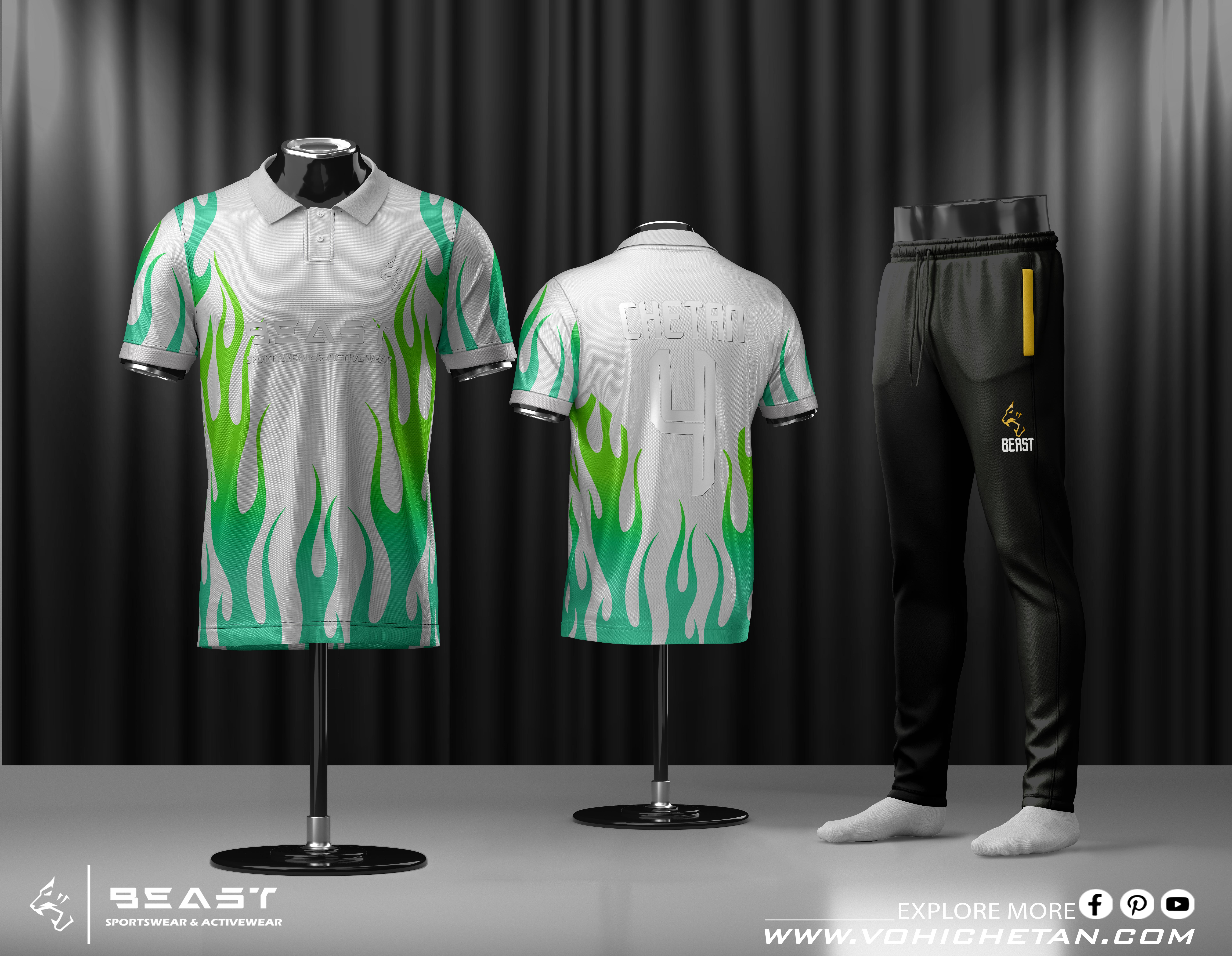 Cricket Jersey Mockup 2026 with Trouser – Fully Editable Sportswear Template