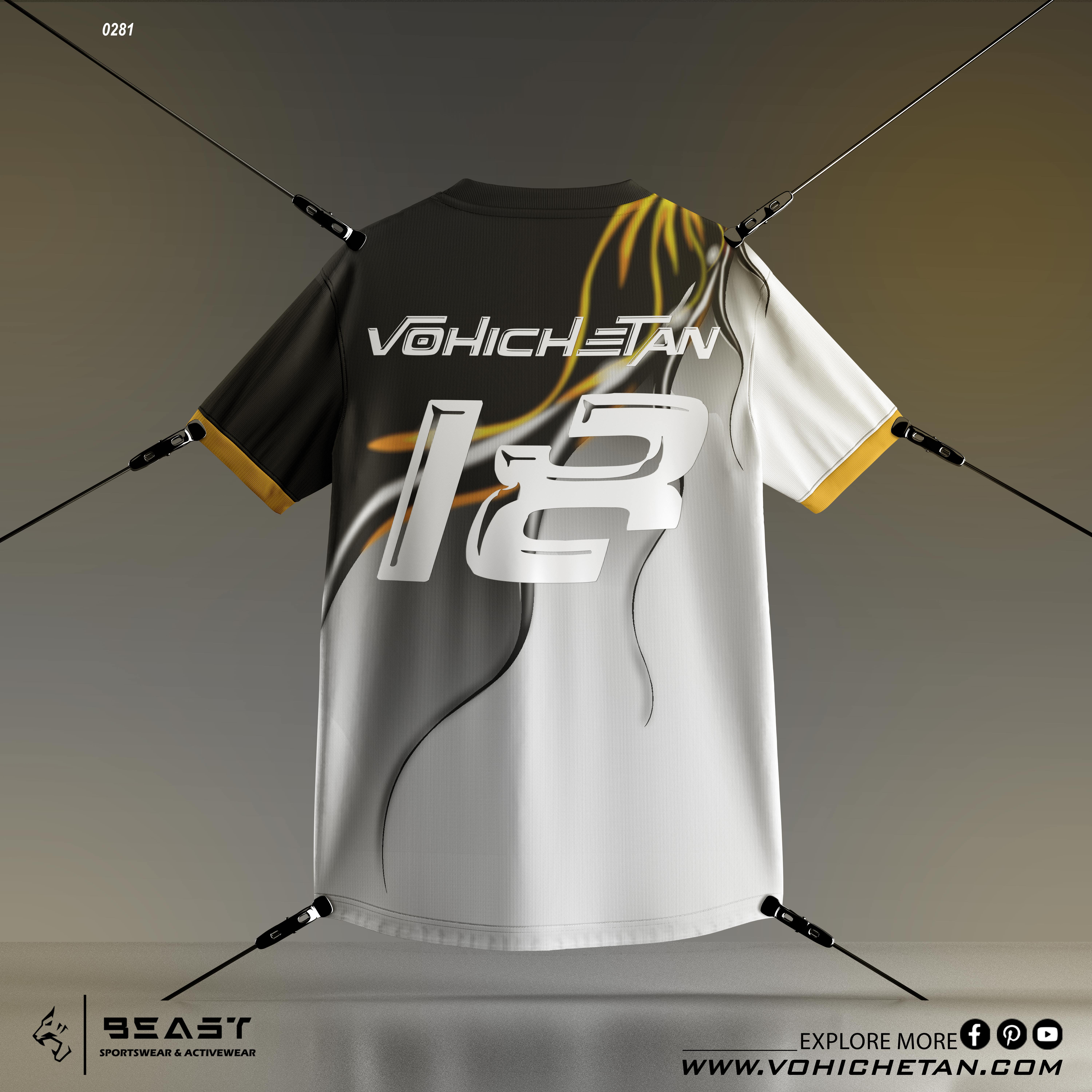 V neck Sports Jersey on Studio Clothspin PSD mockup