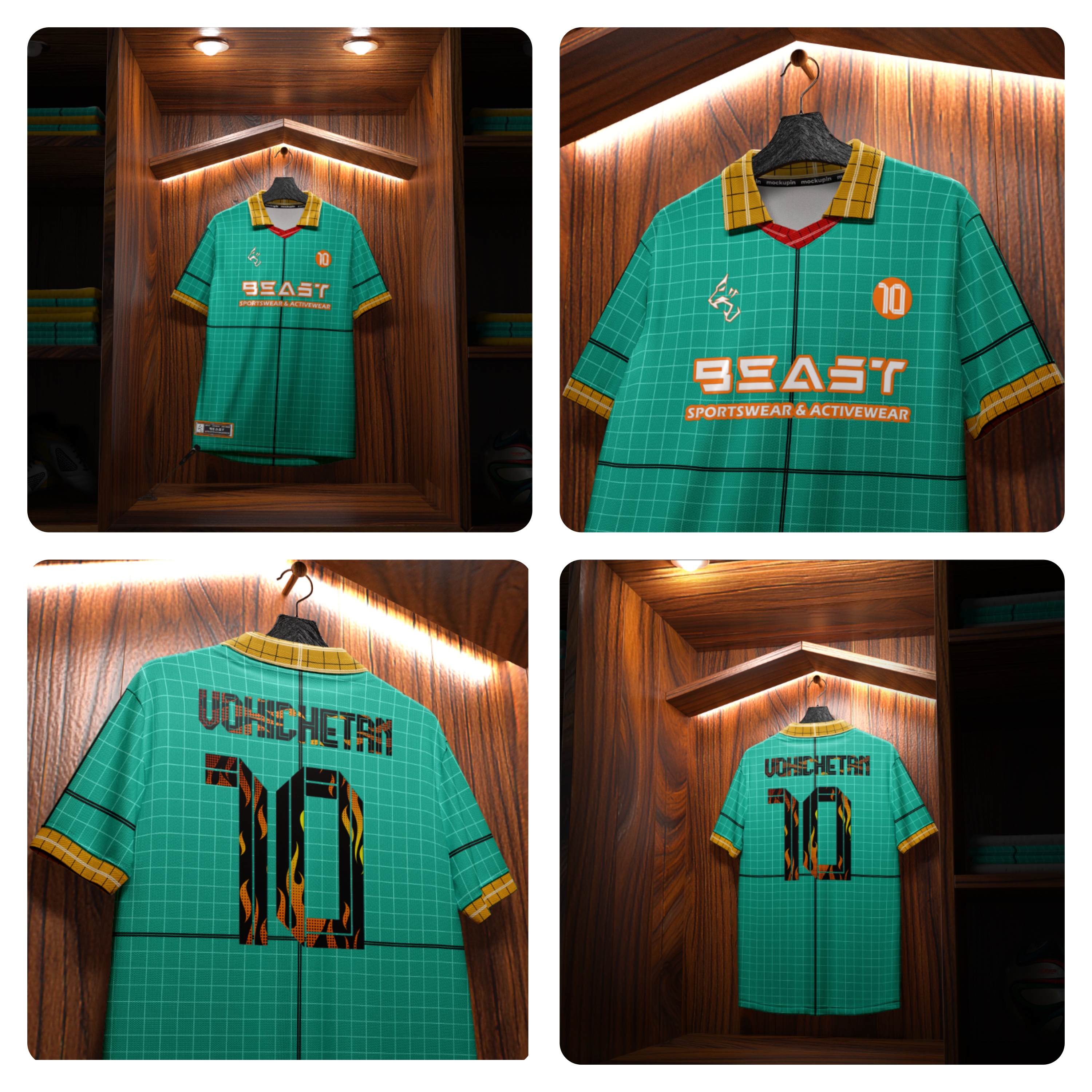 Polo Cross neck Jersey Mockup With 4 HD angles 