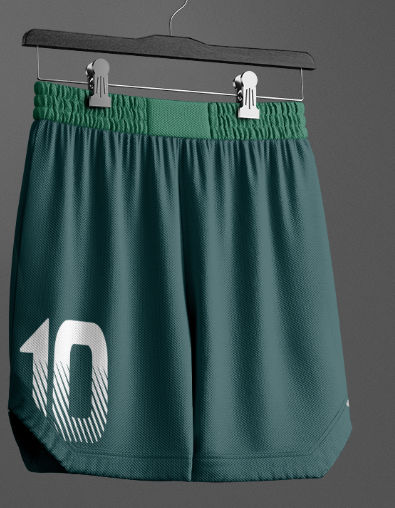 Modern Basketball Jersey with shorts on hanger Mockup | PSD editable