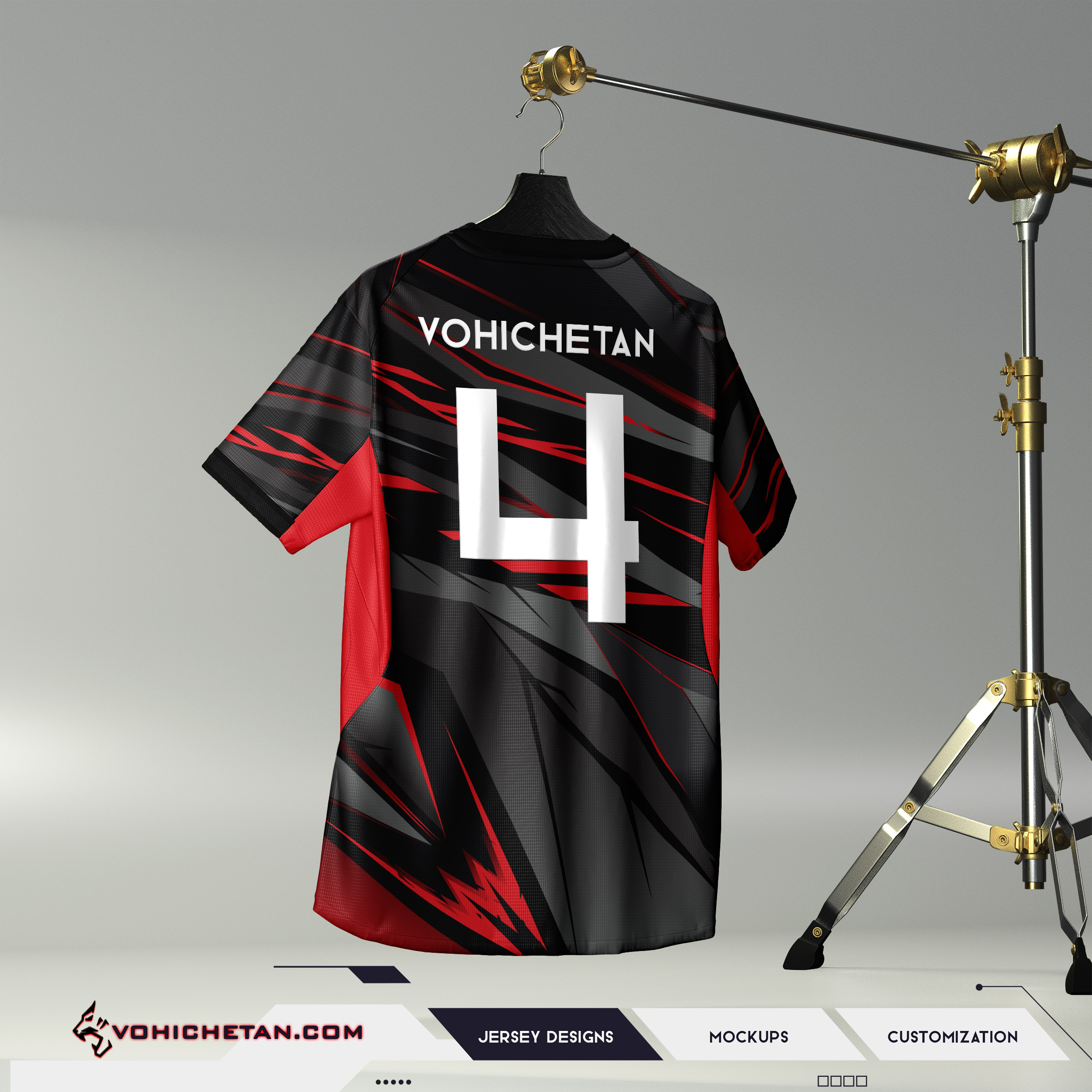 Puma Portugal Jersey 2026 on Studio Stand Mockup and Jersey Design