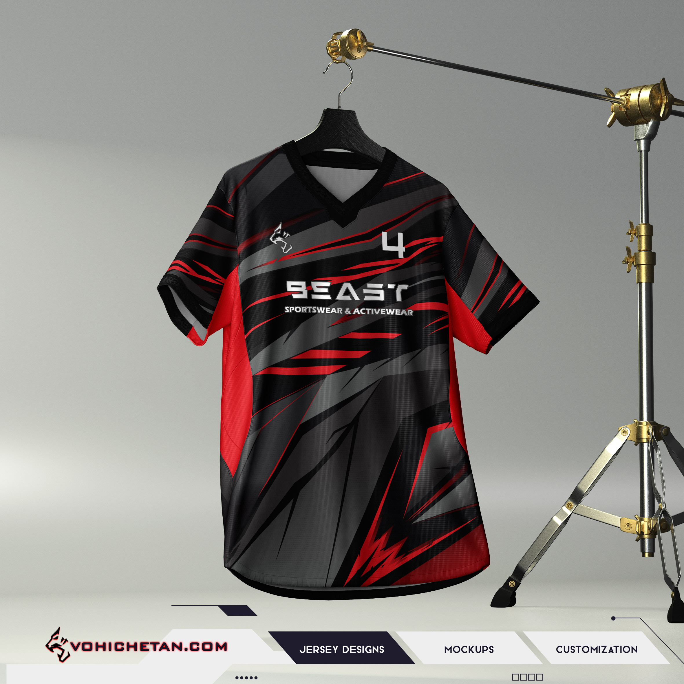 Puma Portugal Jersey 2026 on Studio Stand Mockup and Jersey Design