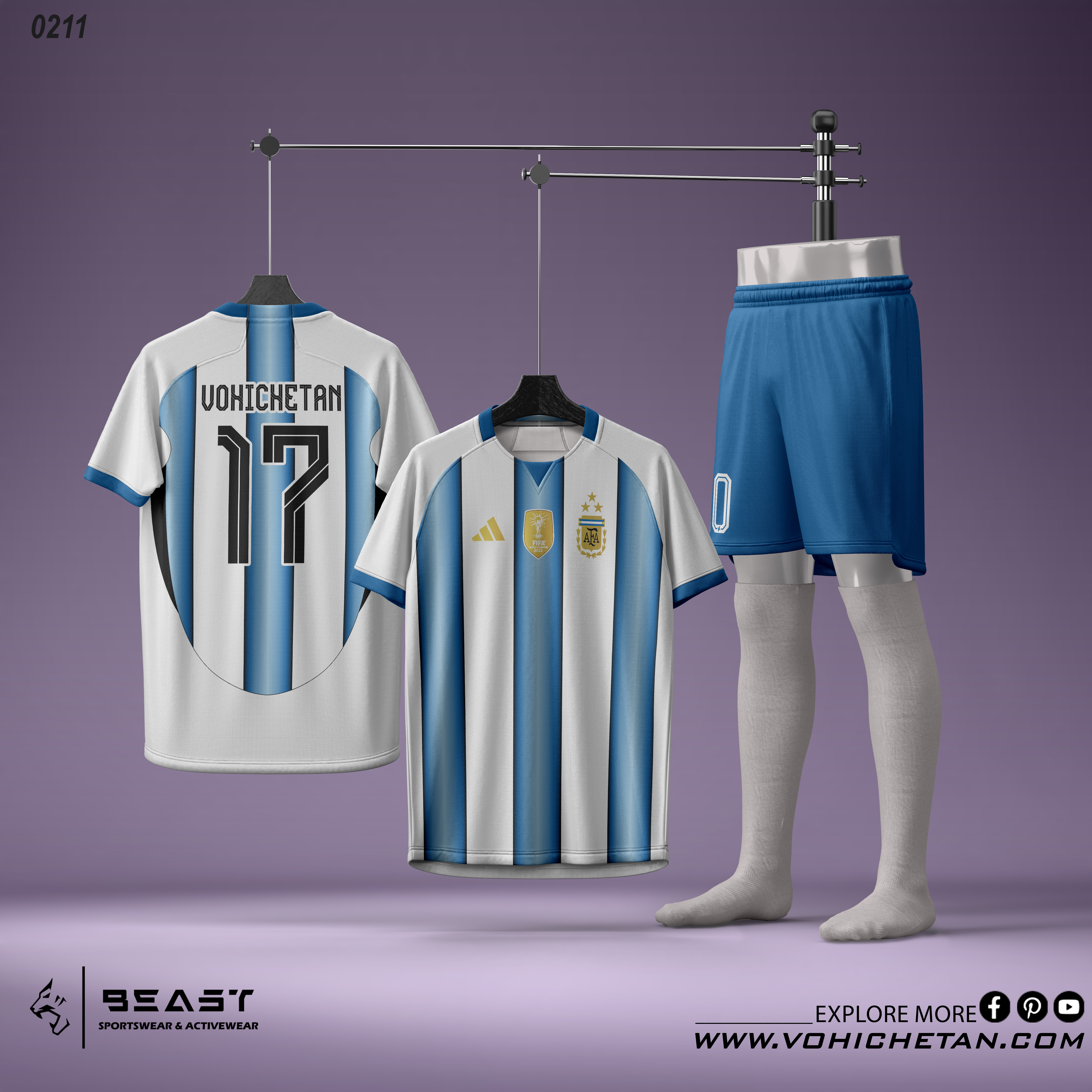 Argentina Jersey Mockup PSD 2026
