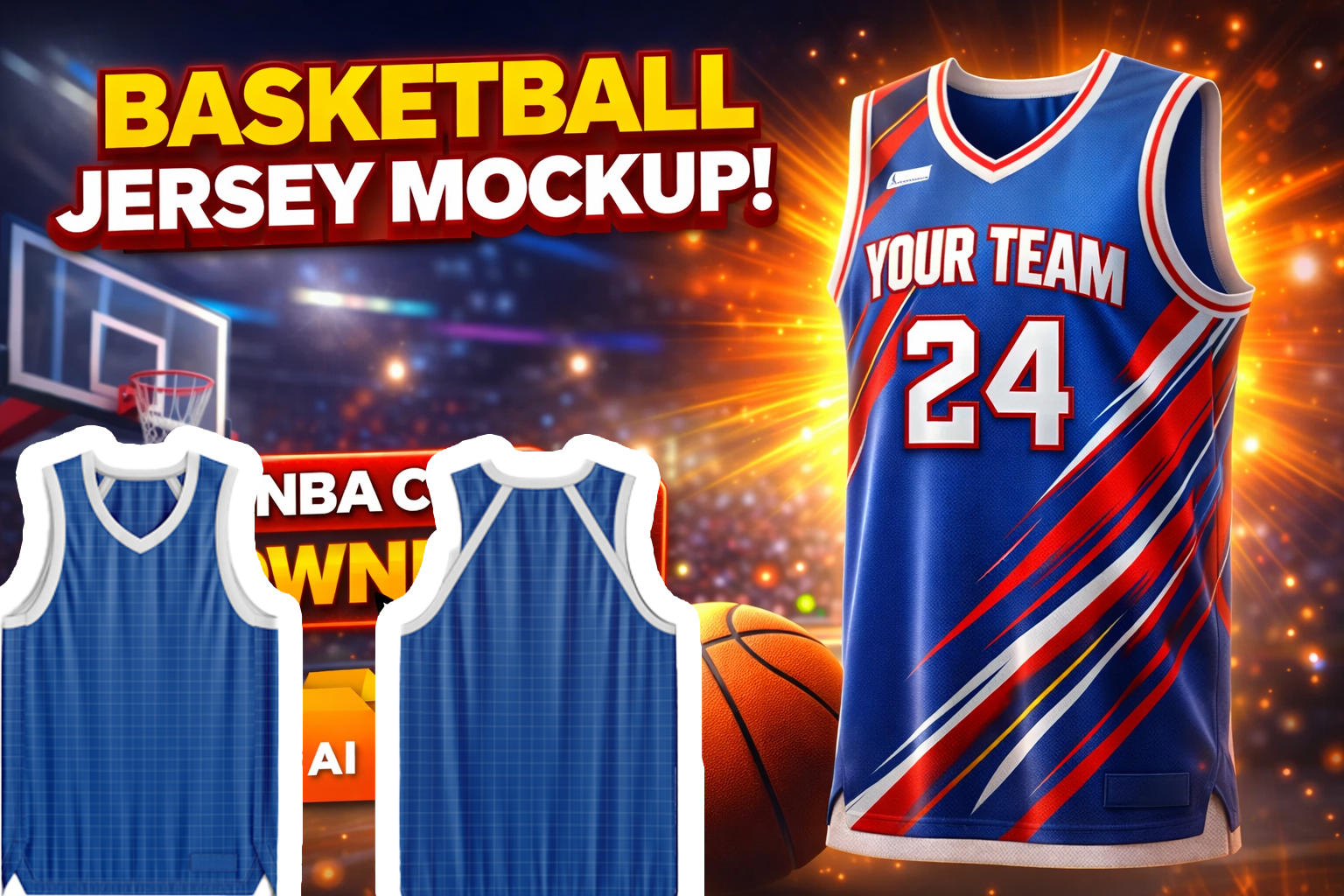 V NECK BASKETBALL JERSEY MOCKUP 2026