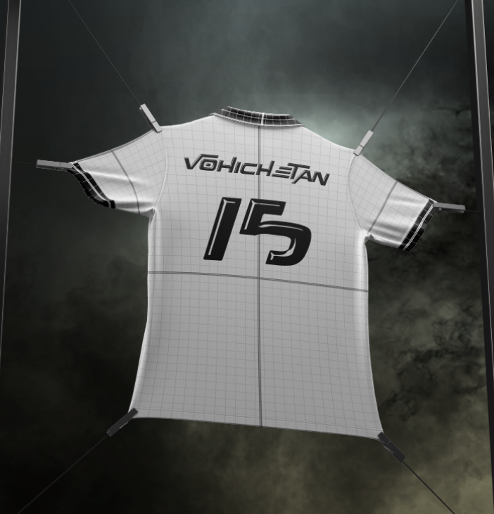 Retro Polo Jersey Mockup on clothespin