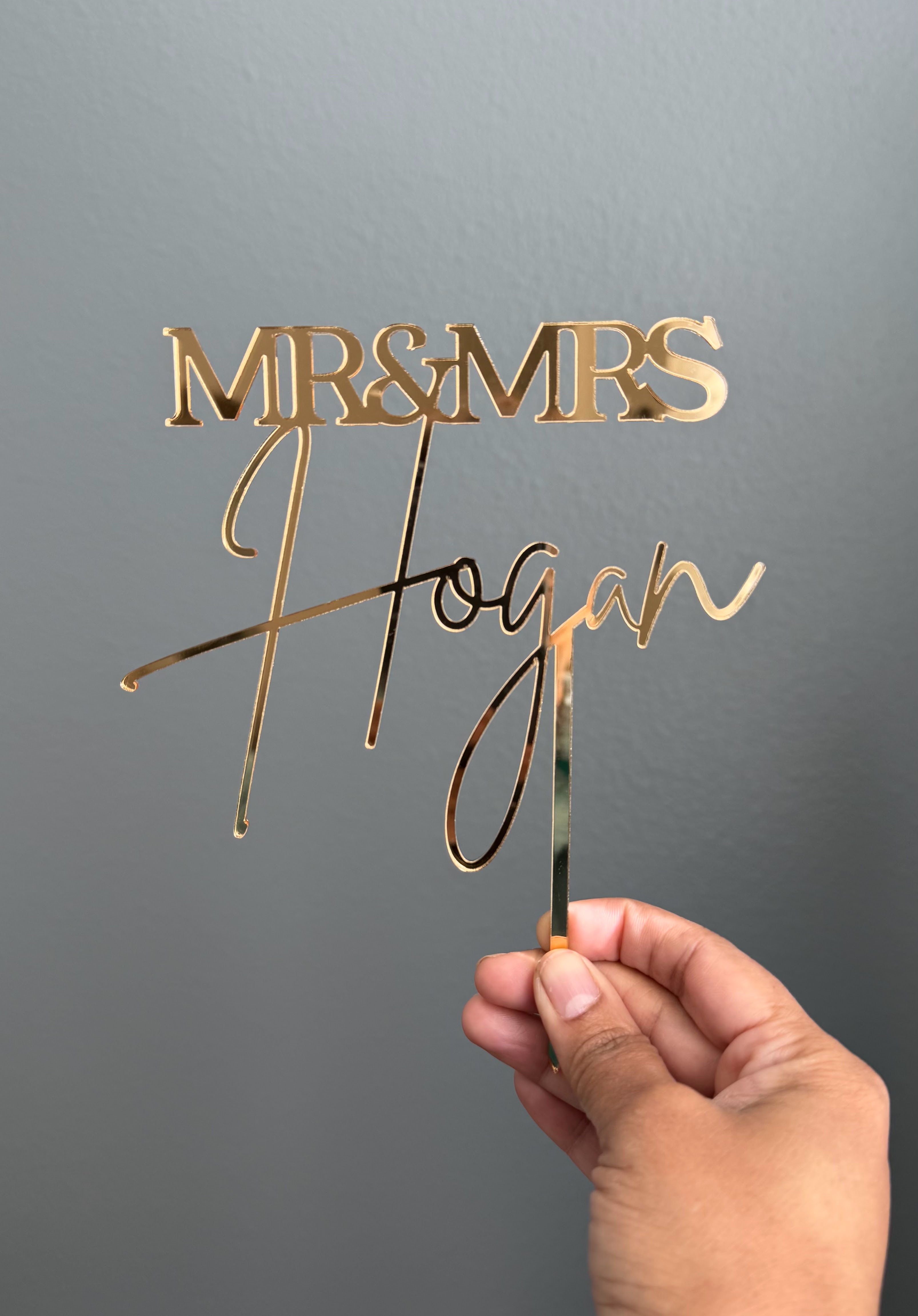 Acrylic custom wedding cake topper, Mr & Mrs Cake topper, Custom Last name cake topper