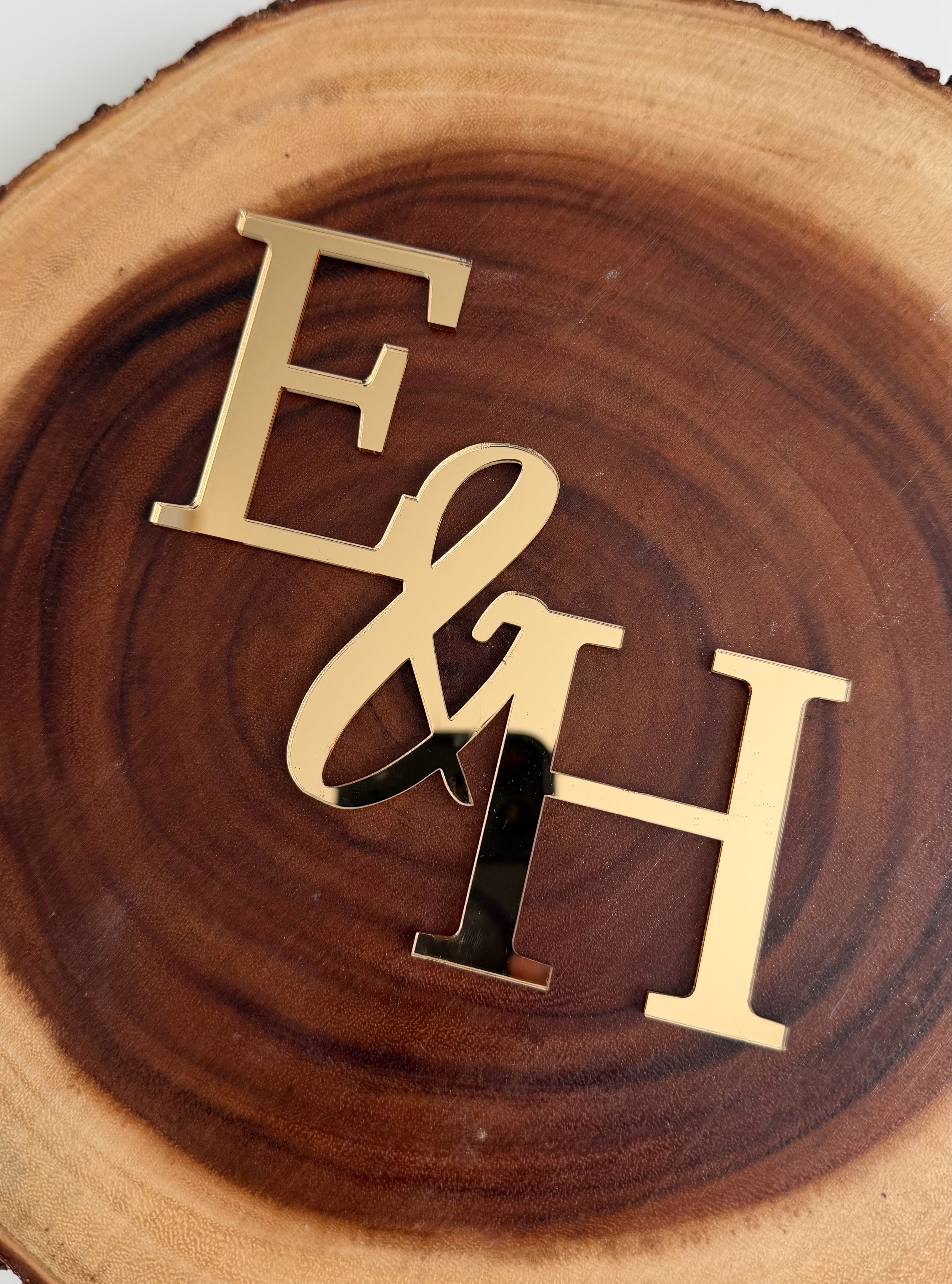 Acrylic custom Monogram wedding cake topper, Personalized wedding Cake topper, Wedding Initial, Anniversary cake topper