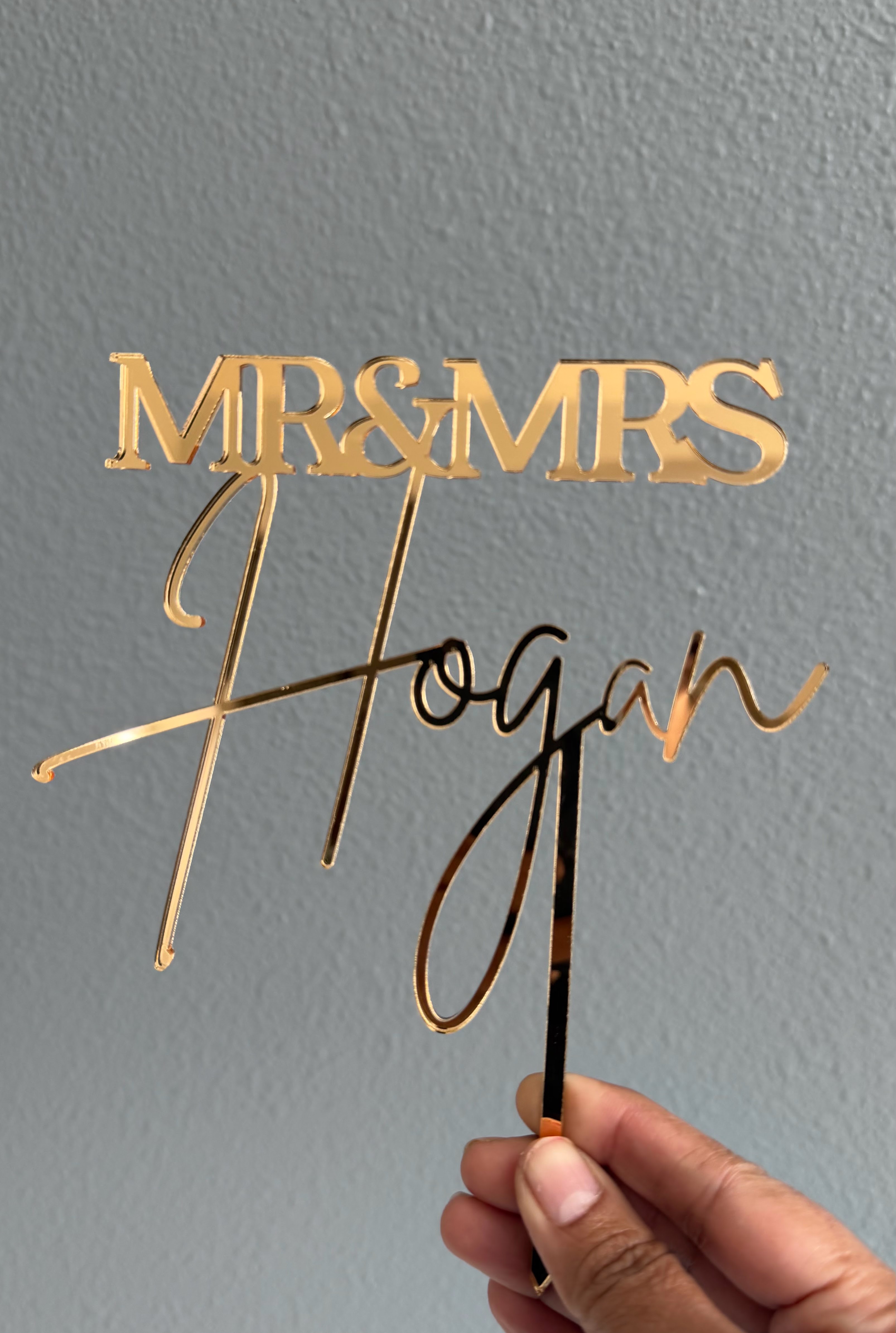 Acrylic custom wedding cake topper, Mr & Mrs Cake topper, Custom Last name cake topper