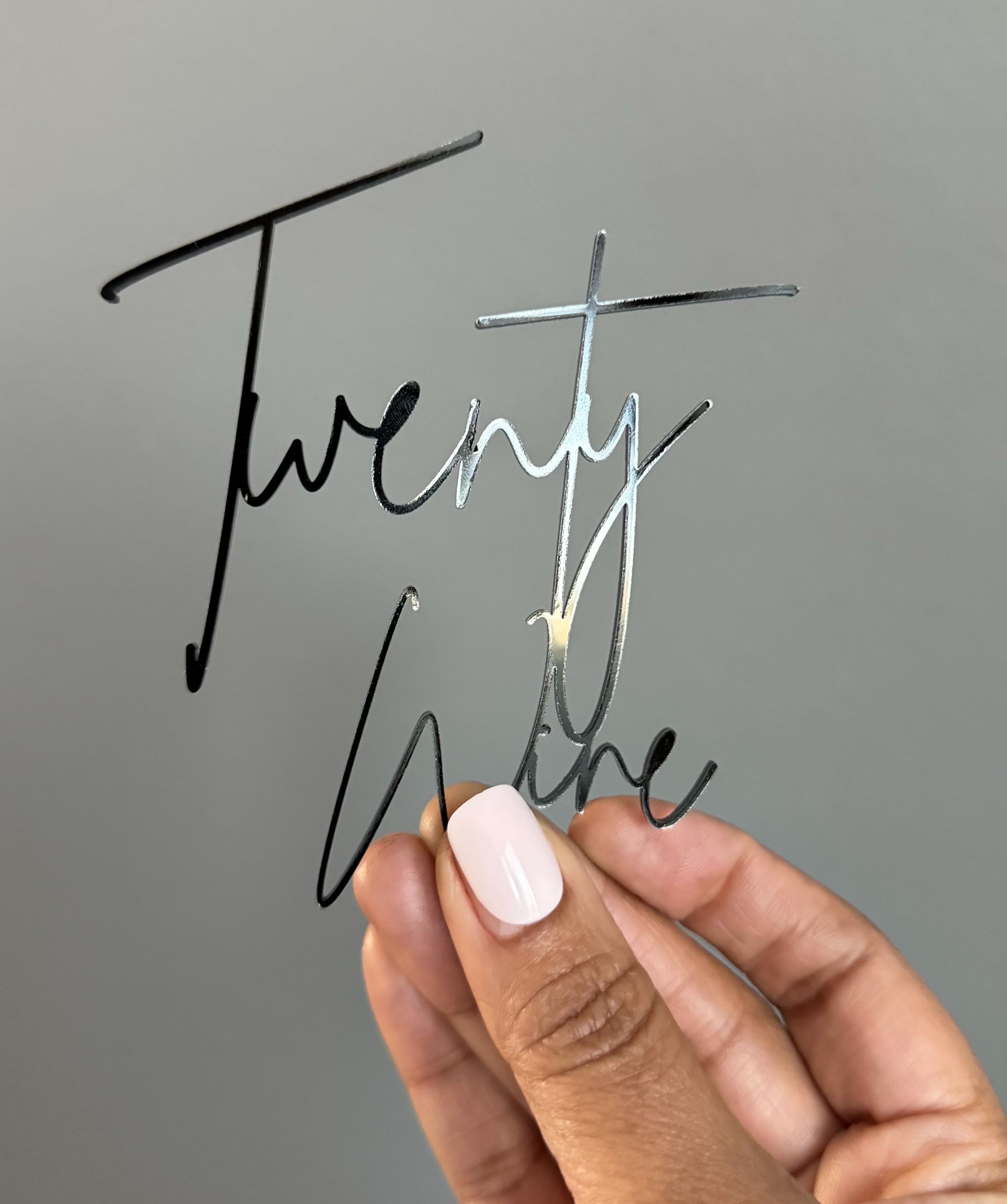 Twenty Wine Acrylic Cake Charm