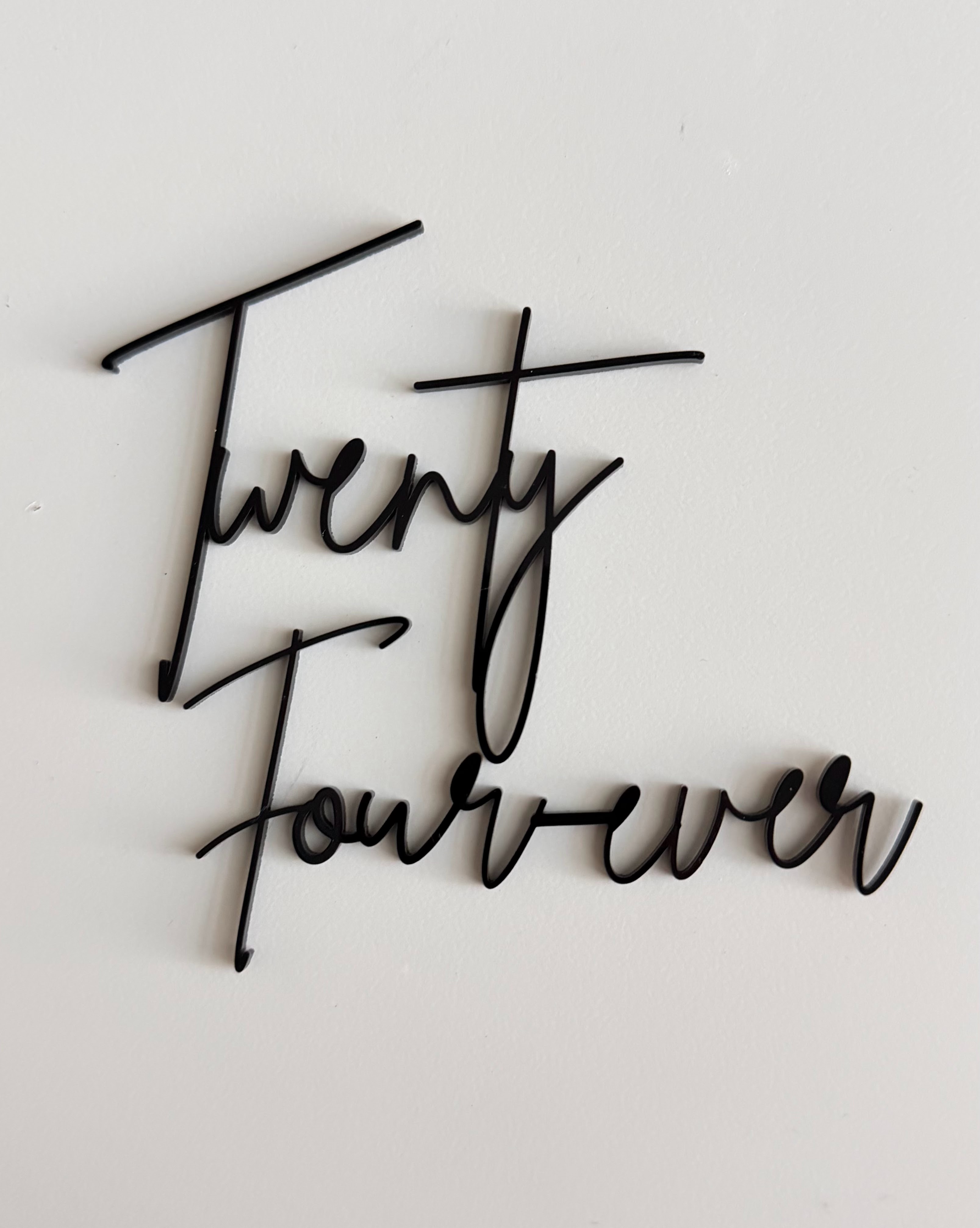 Twenty Forever Acrylic Cake Charm