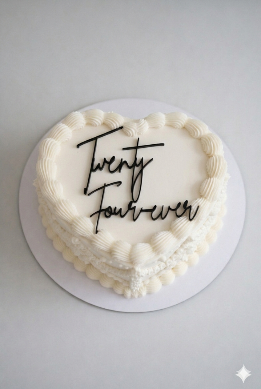 Twenty Forever Acrylic Cake Charm