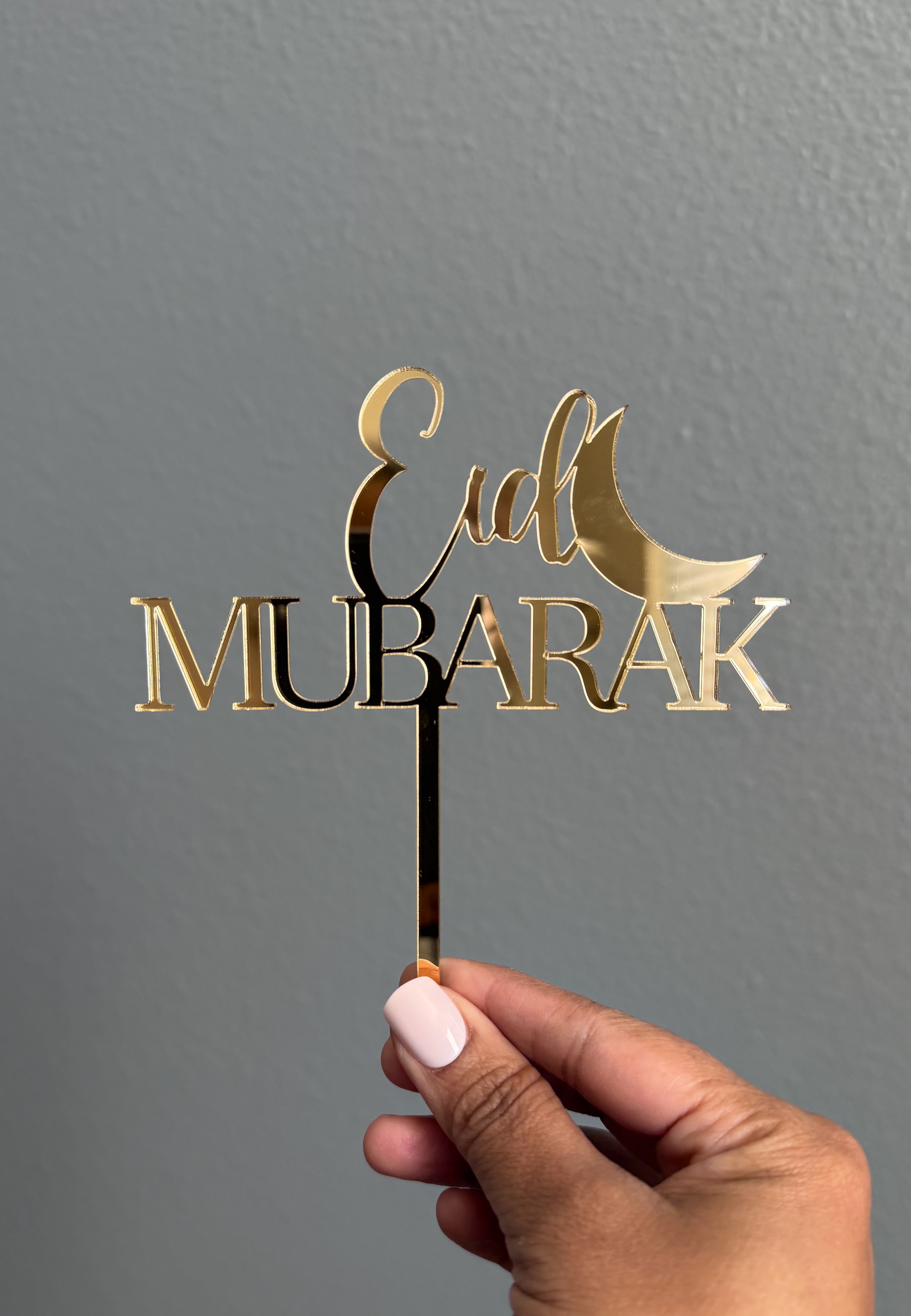 Eid Mubarak Acrylic Cake Topper, Eid Mubarak cake, Eid cake topper