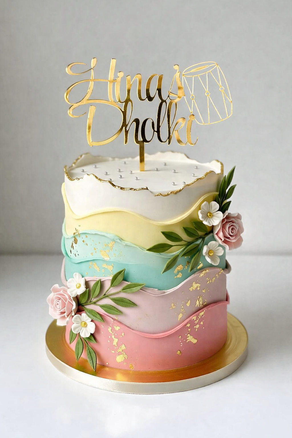 Custom Dholki Acrylic Cake Topper, Dholki cake Topper