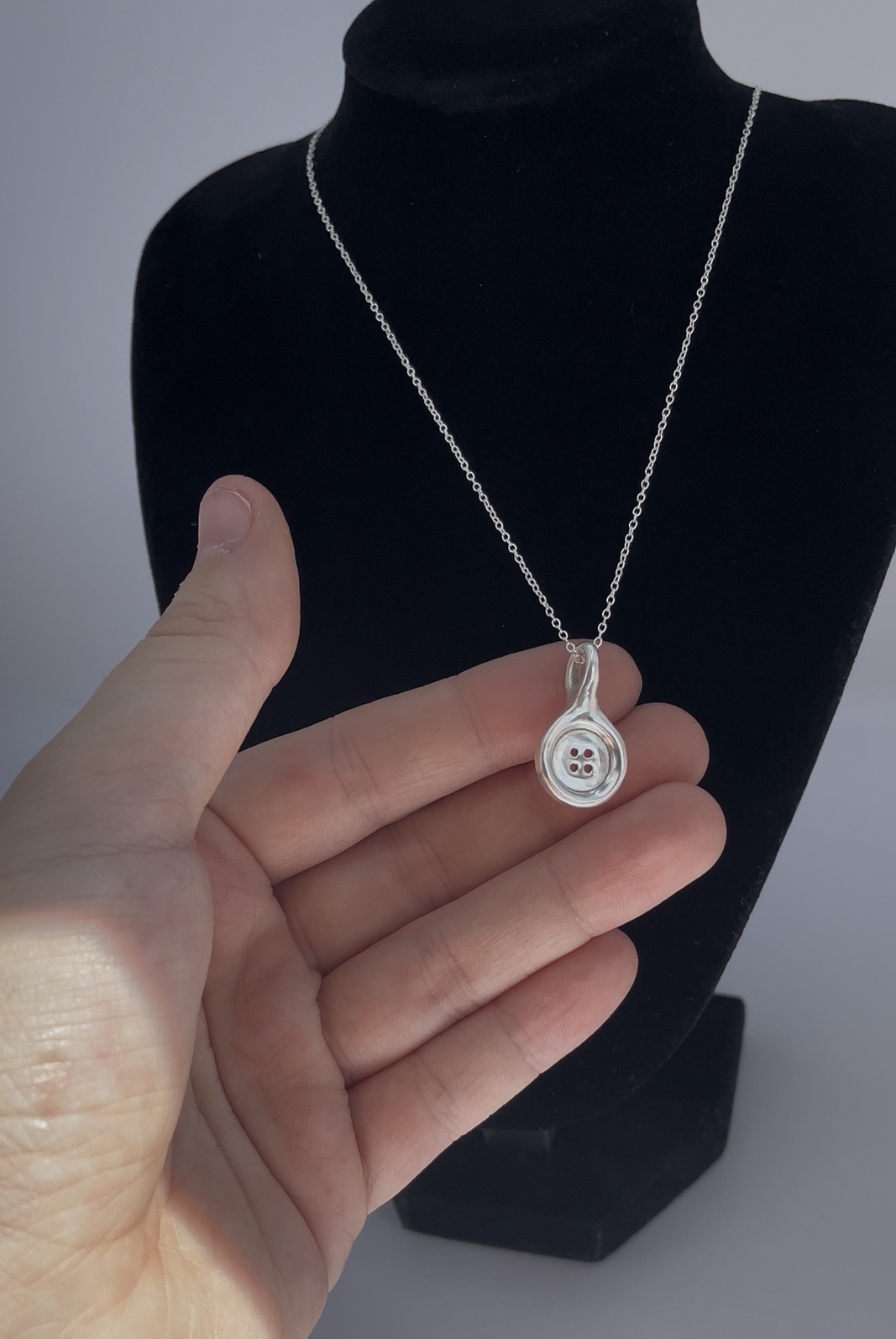 Holey Mary Button Pendant 002