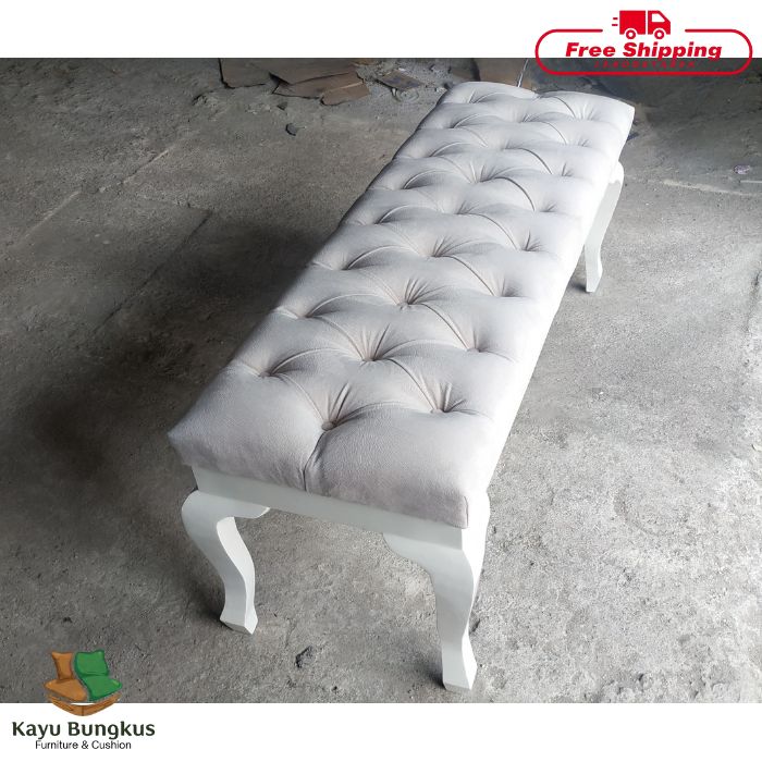 Bench Kayu Bungkus Jok Paten Smoke Lengkung Duco