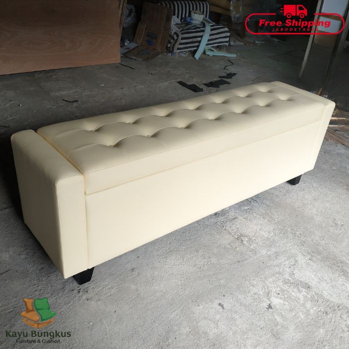 Bench Bungkus Storage Dudukan Kancing Dua Baris Sisi Tebal